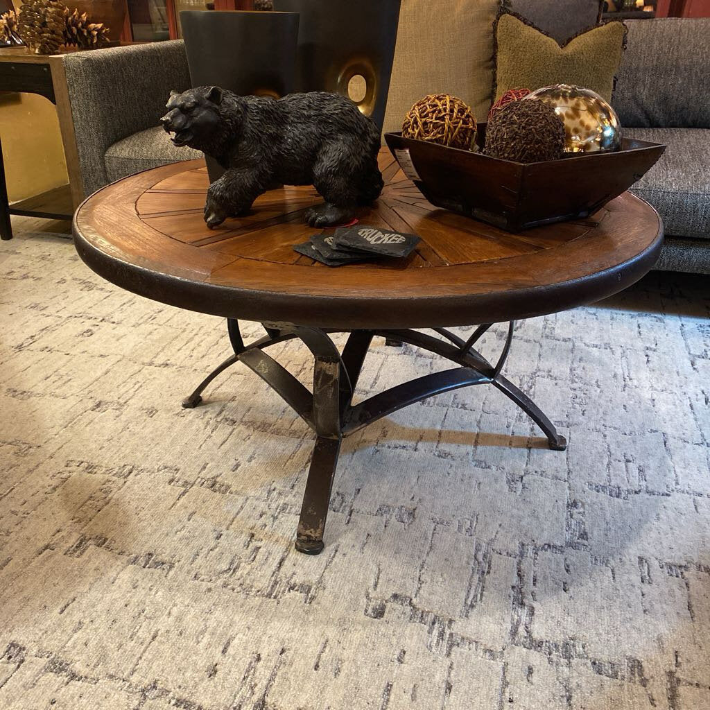 Custom Made Wagon Wheel Coffee Table