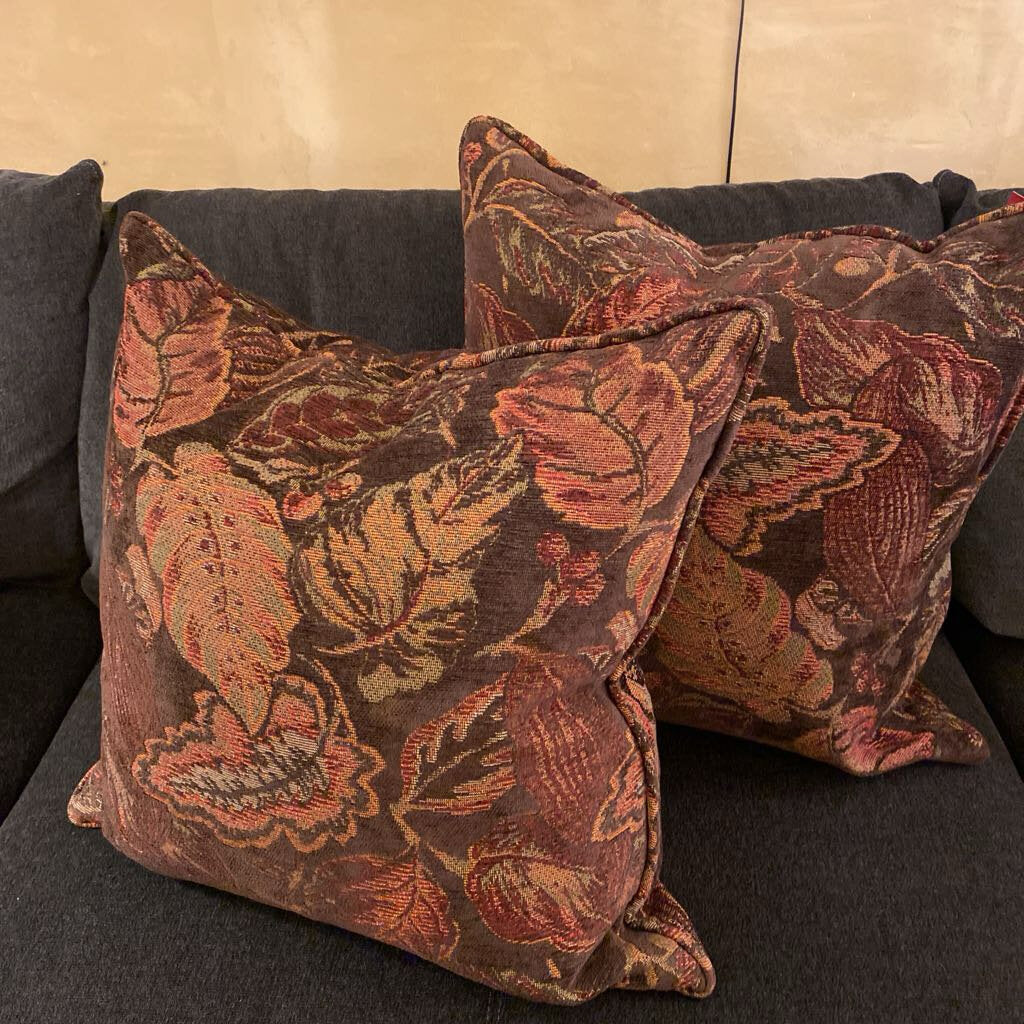 Leaf Print Down Filled Pillow