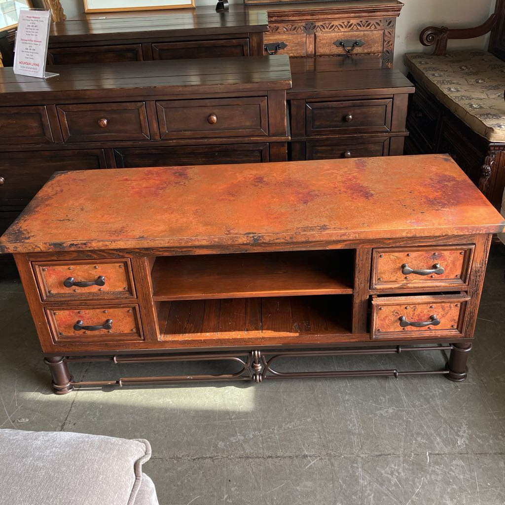 Plasma TV Stand w/ Copper Top & Pablo Base
