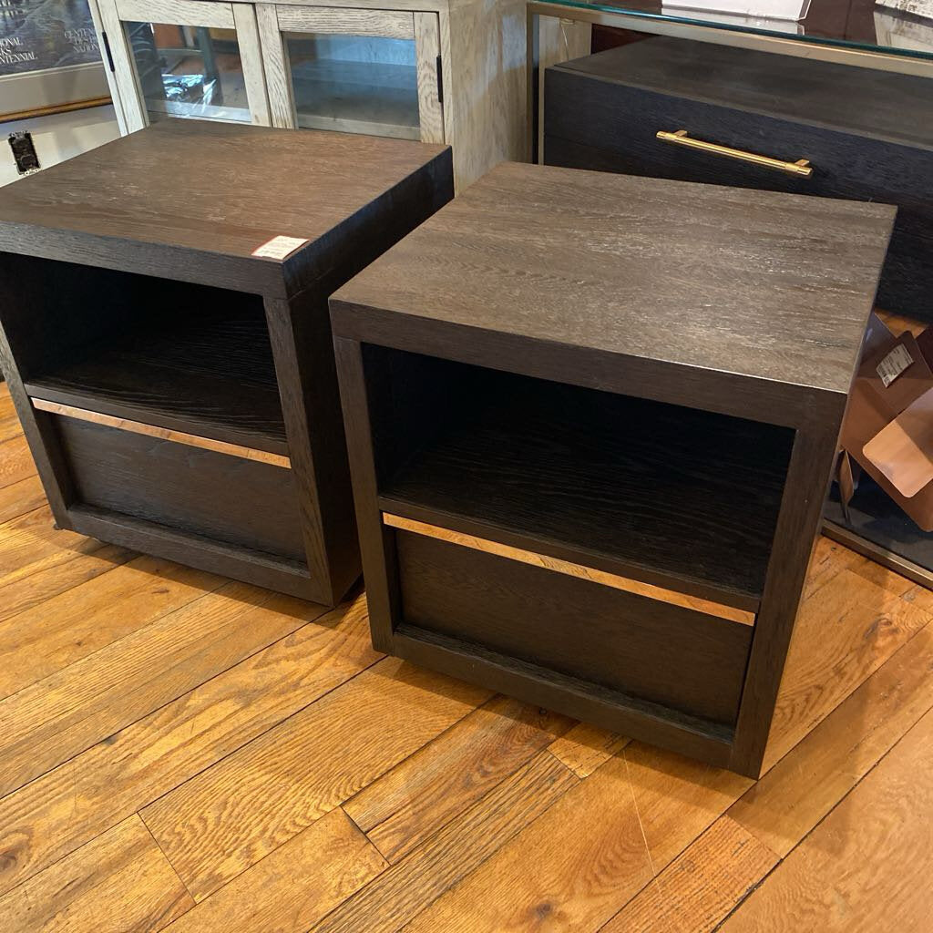 Restoration Hardware Bezier Open Nightstand - Set Of 2