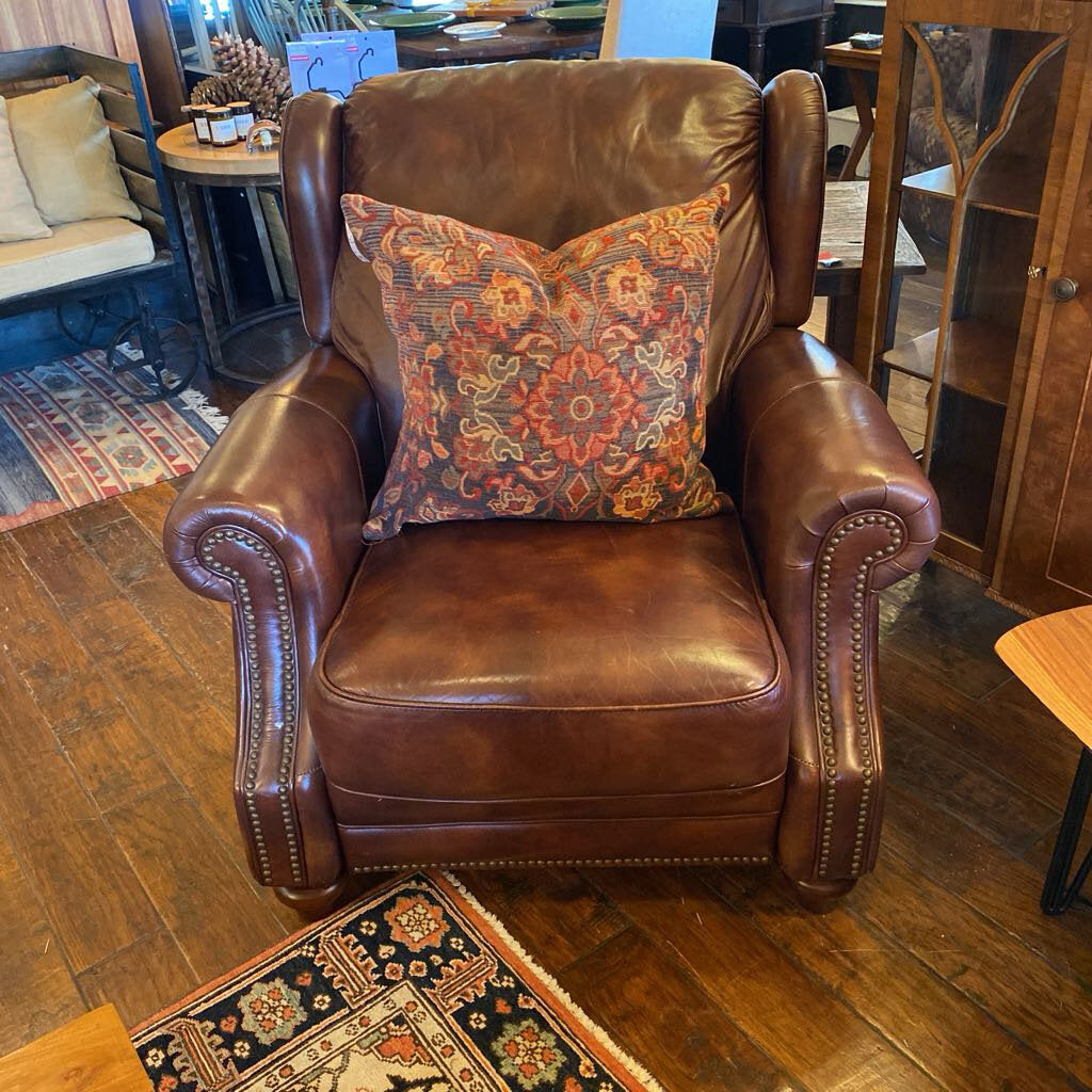Faux Leather Recliner With Nailheads