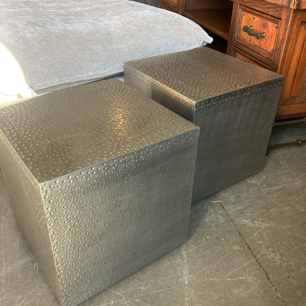 Hammered Metal Accent Tables