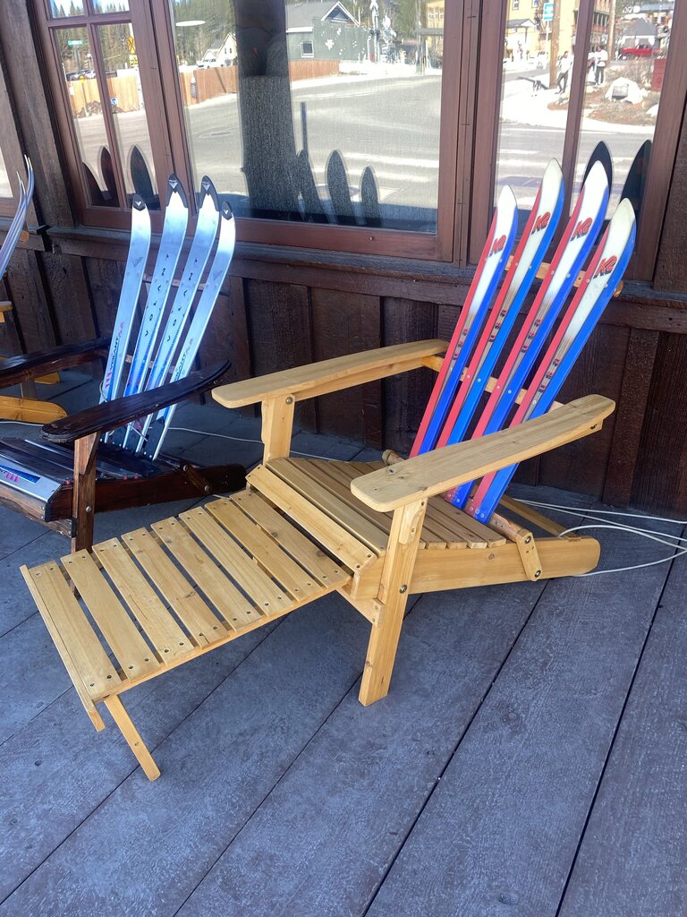 Custom Made K2 Ski Adirondack Chair With Pull Out Leg Rest