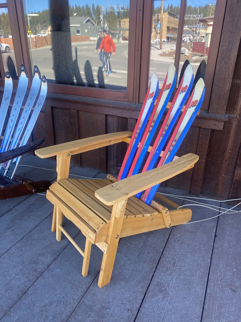 Custom Made K2 Ski Adirondack Chair With Pull Out Leg Rest