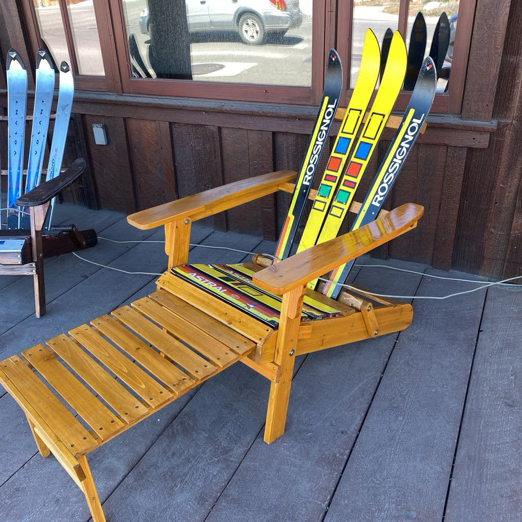 Custom Made Ski Adirondack Chair With Pull Out Leg Rest