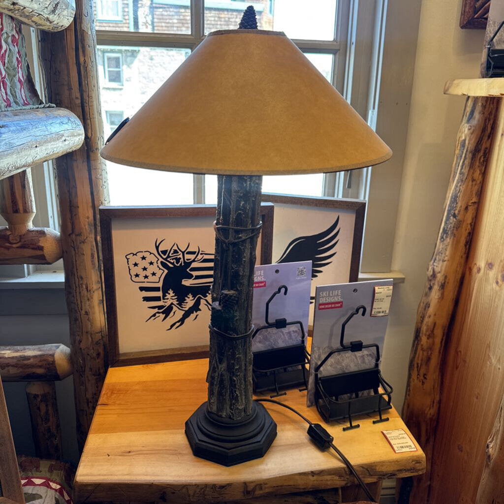 Pinecone Adorned Lamp