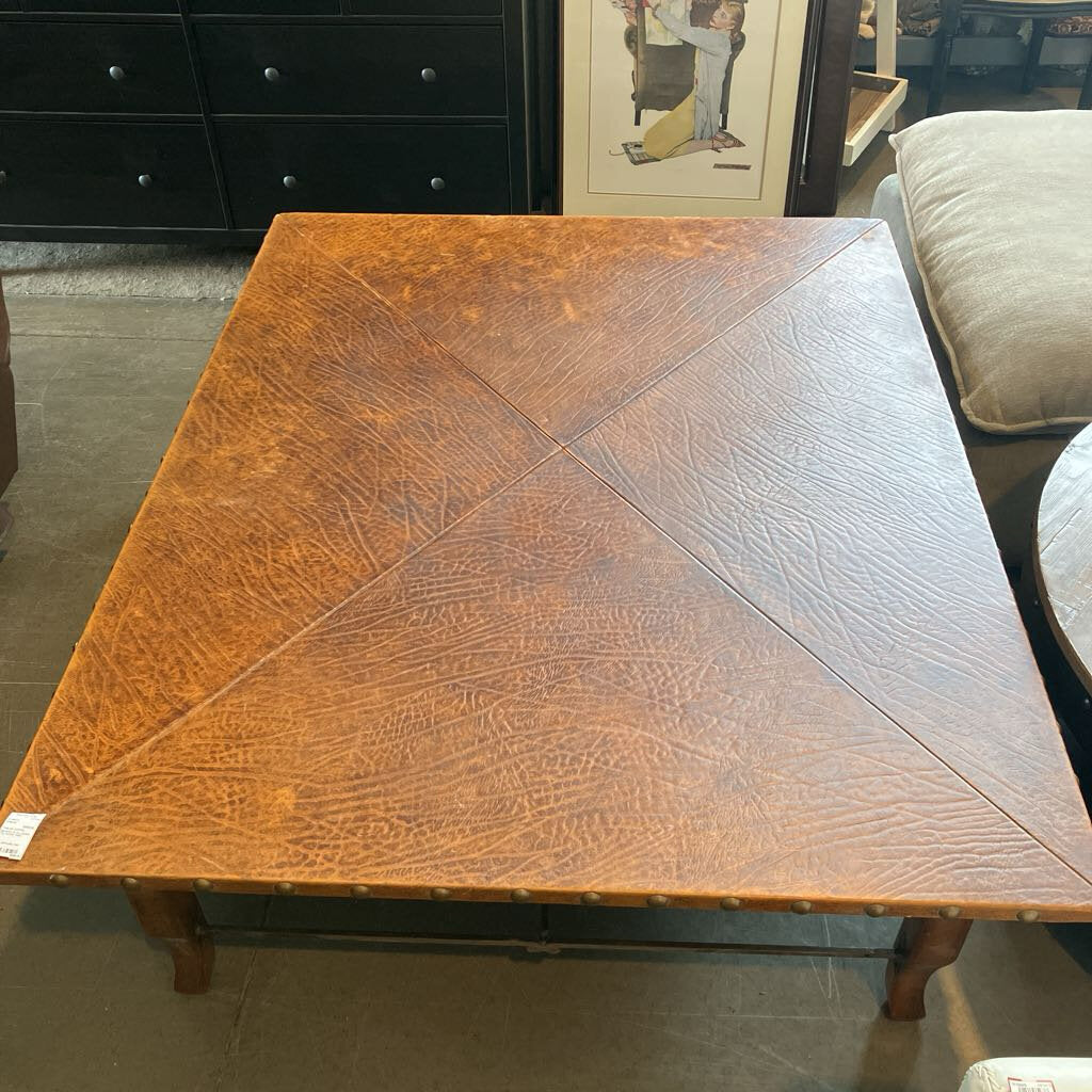 Bausman & Co Leather Top coffee Table