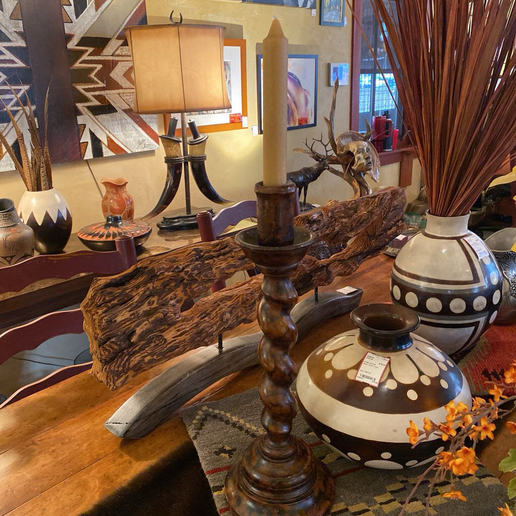 Wood Spiral Candle Holder