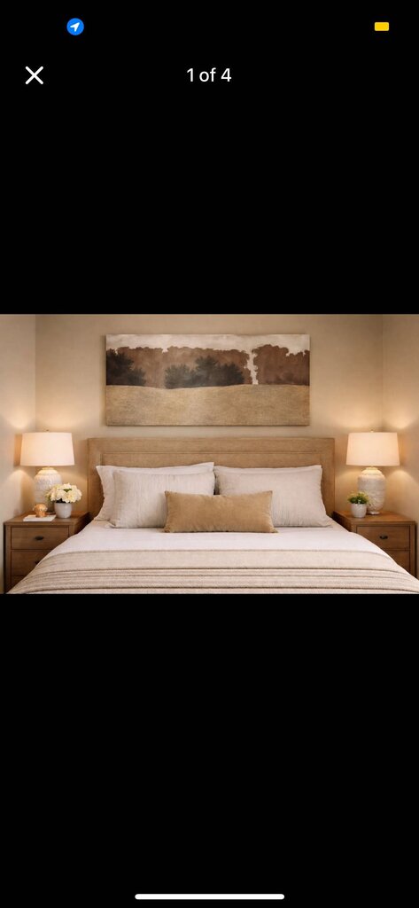 Queen Upholstered Headboard With Matching Pillow