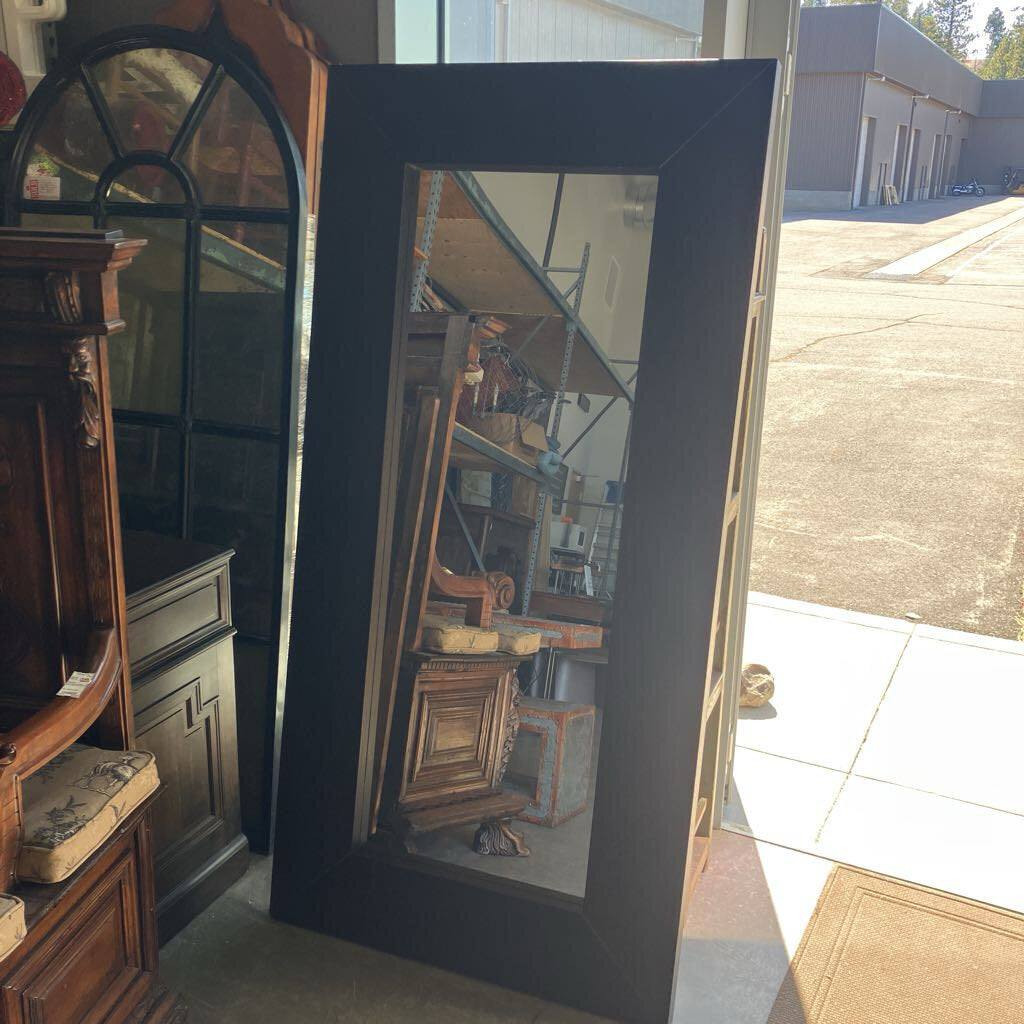 Large Black Wood Mirror