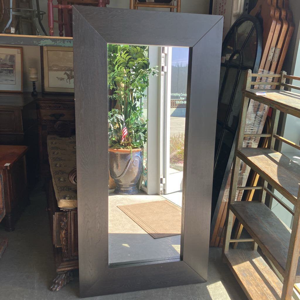 Large Black Wood Mirror