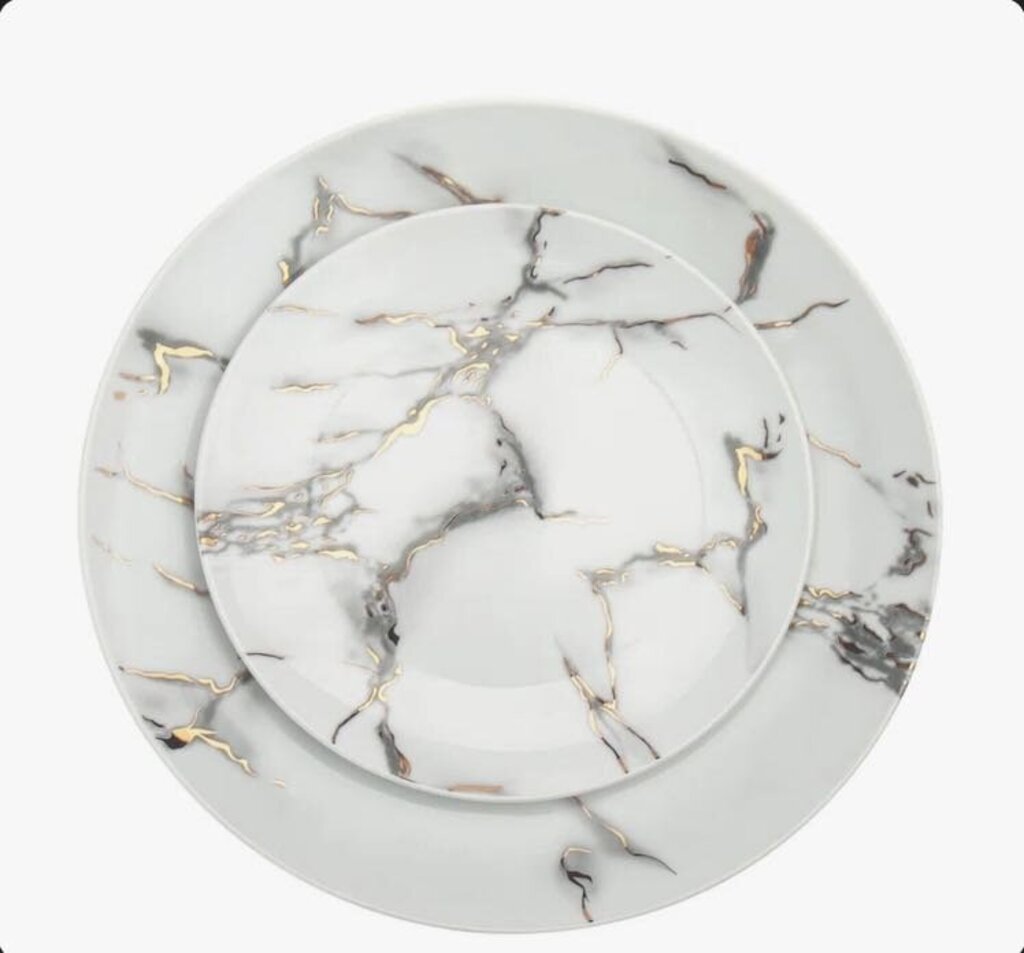 Godinger Rayo Marble Design Dinnerware - Set Of 10