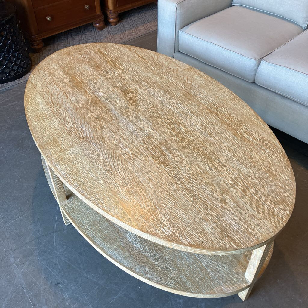 Crate & Barrel Oak Oval Coffee Table