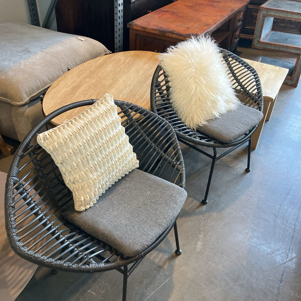Christopher Knight Woven Rattan Chair Set of 2