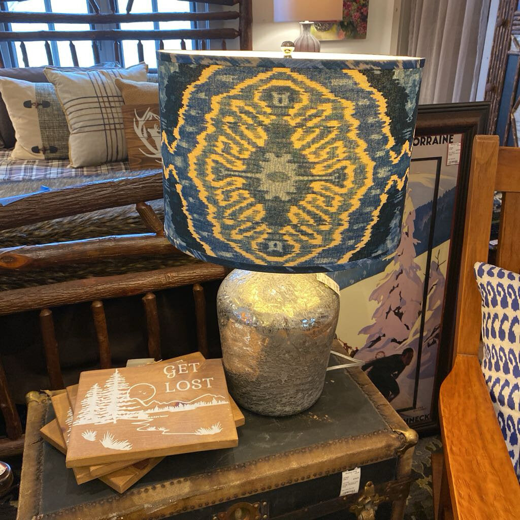 Ikat Shade w/ Metallic Base Lamp