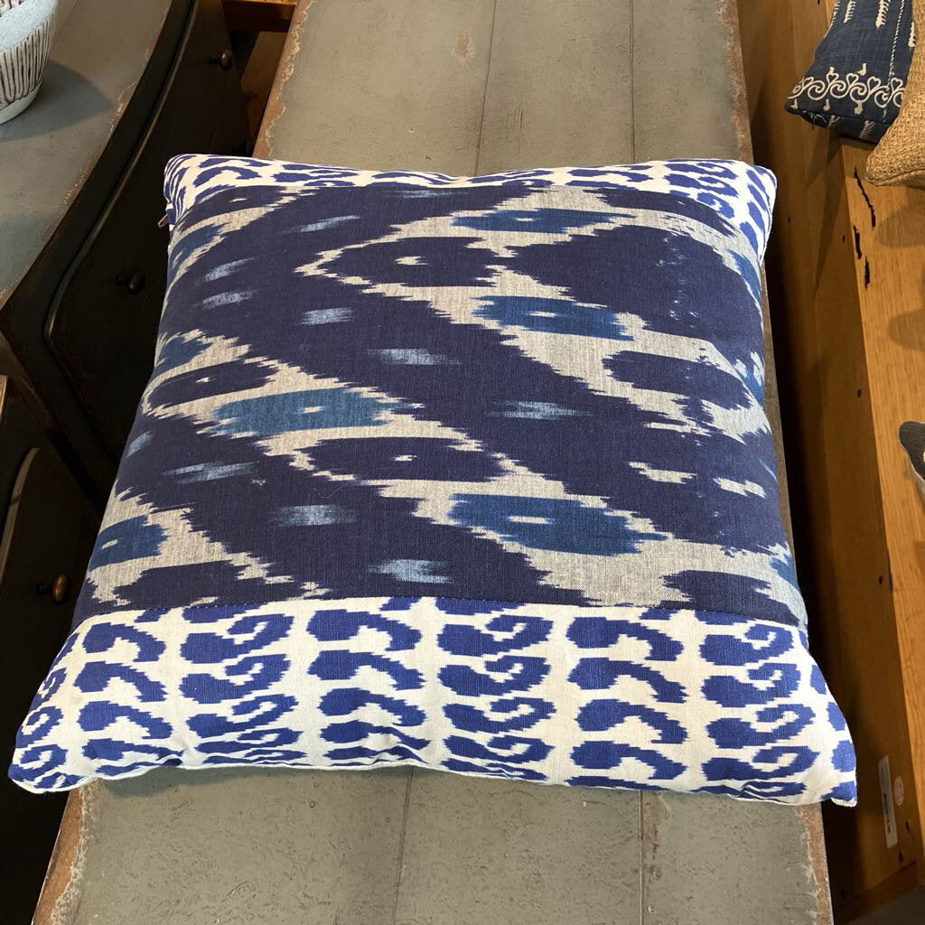 Blue & White Ikat Pillow