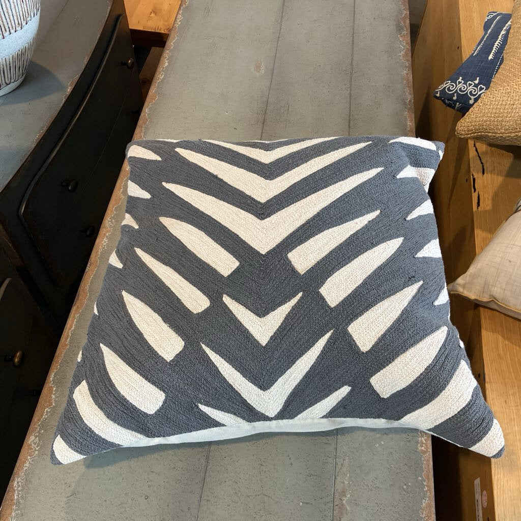 Grey & White Chevron Pillow