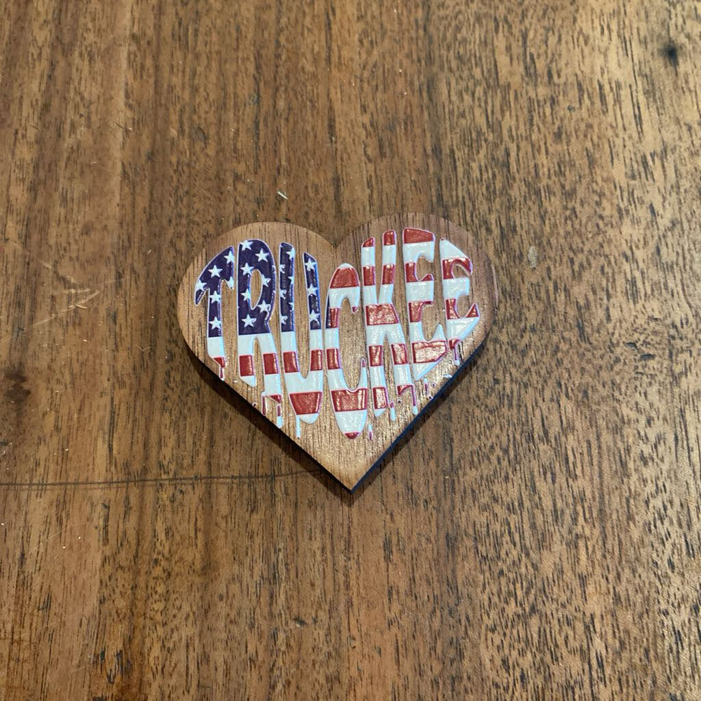 Truckee Flag Heart Magnet By Rustic Incline
