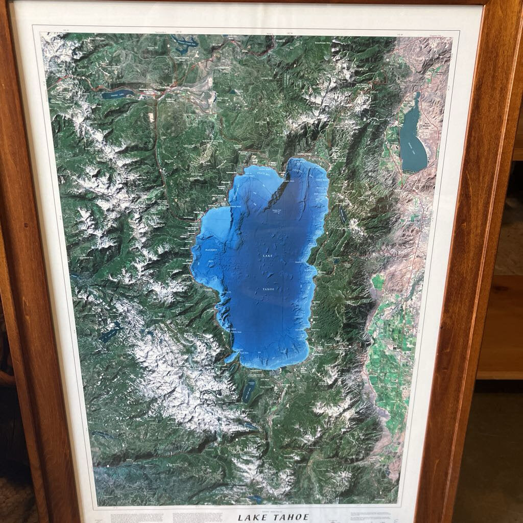 Lake Tahoe Topography Map