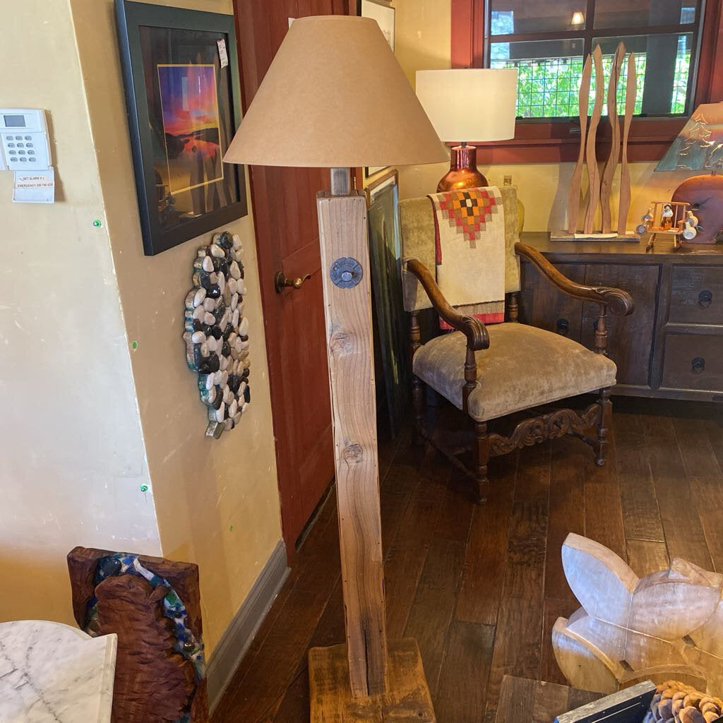 Wood Base Floor Lamp