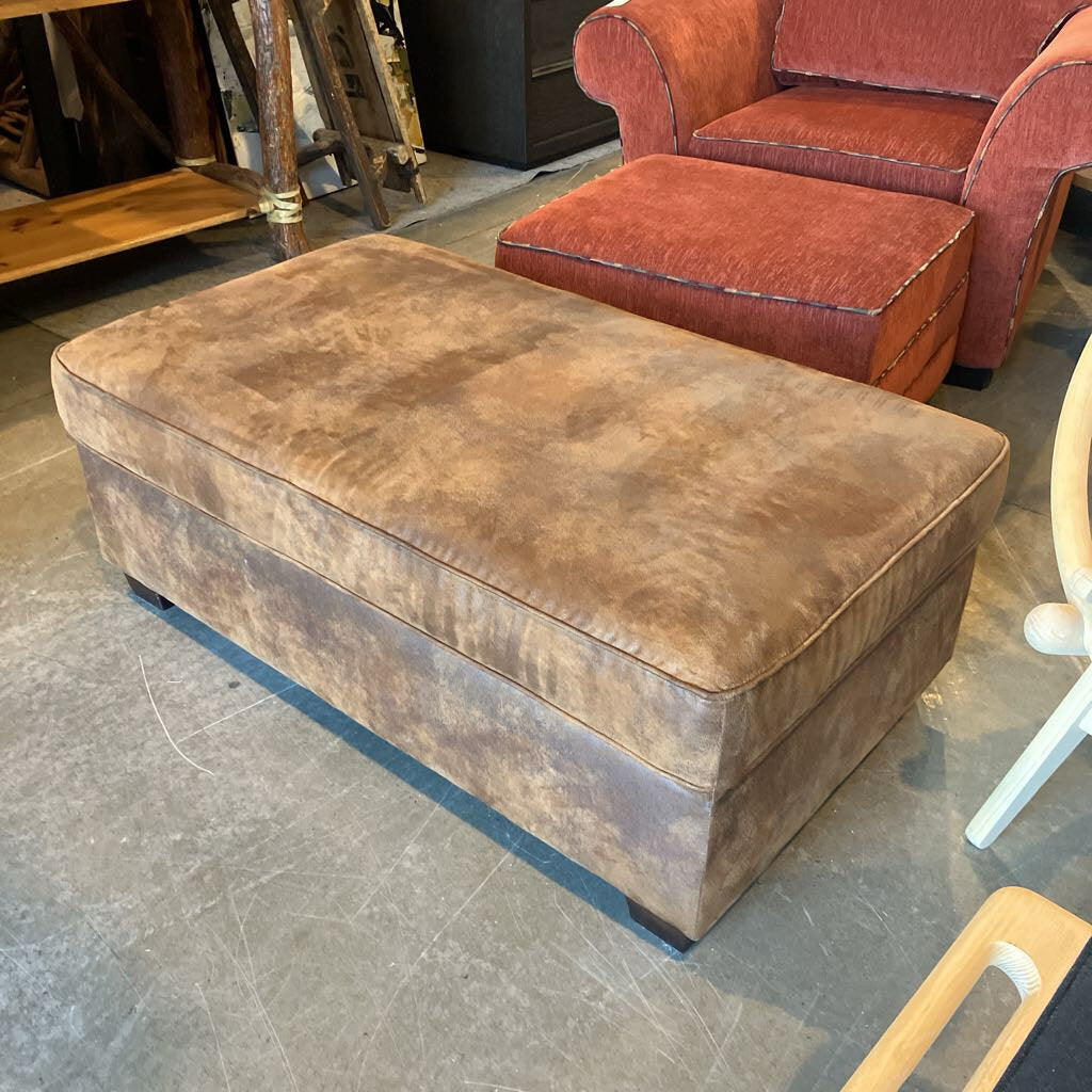 Suede Ottoman W/ Storage