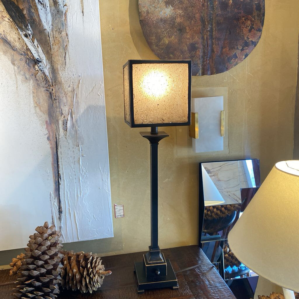 Iron Lamp With Mica Shade