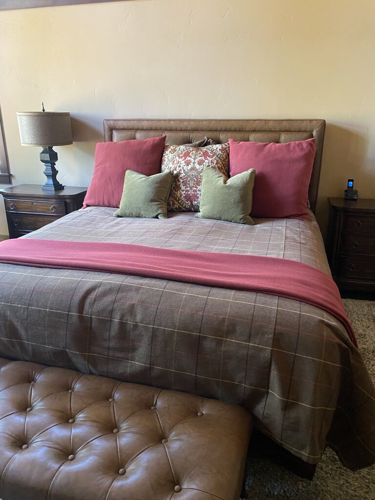 Cal King Faux Leather Headboard w/ Metal Frame