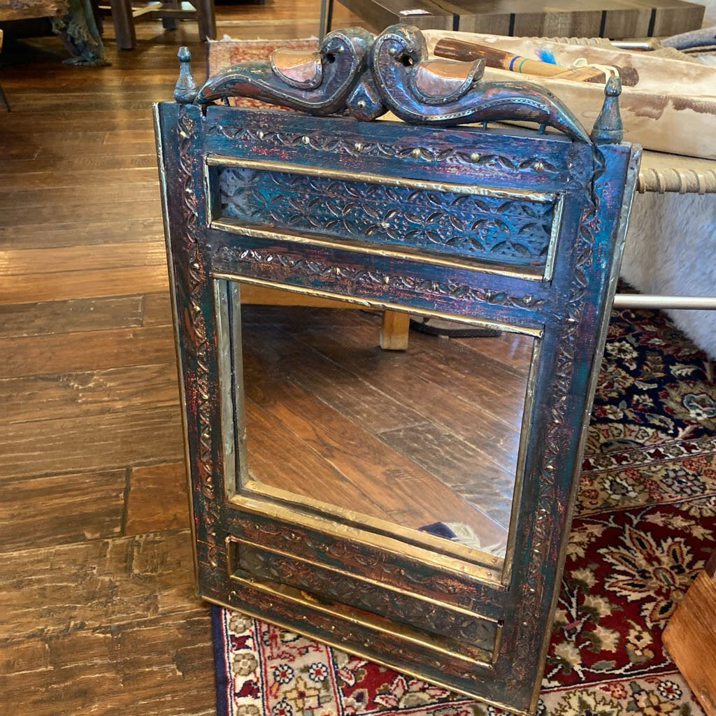 Decorative Mirror With Copper Accents