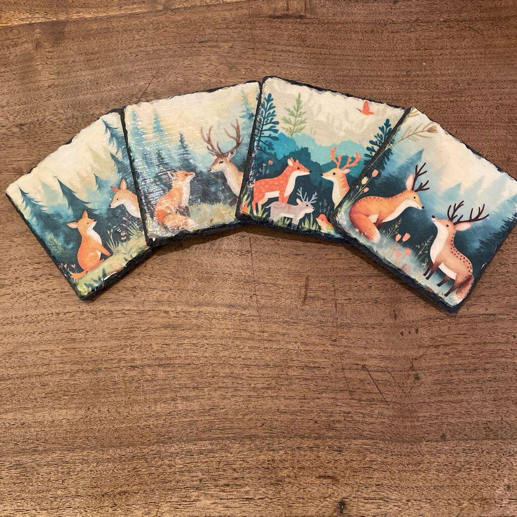 2 Deer Coasters - Set Of 2