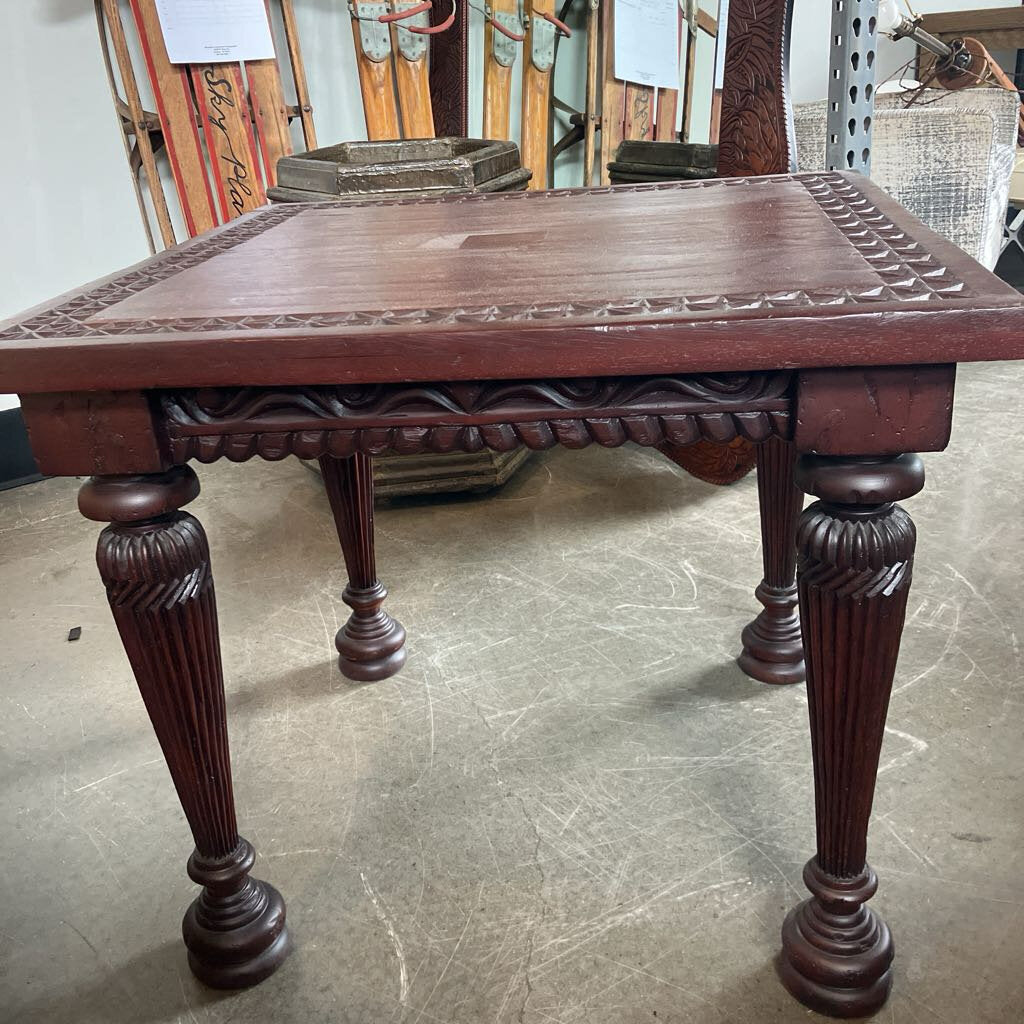 Square Side Table W/ Patterned Top