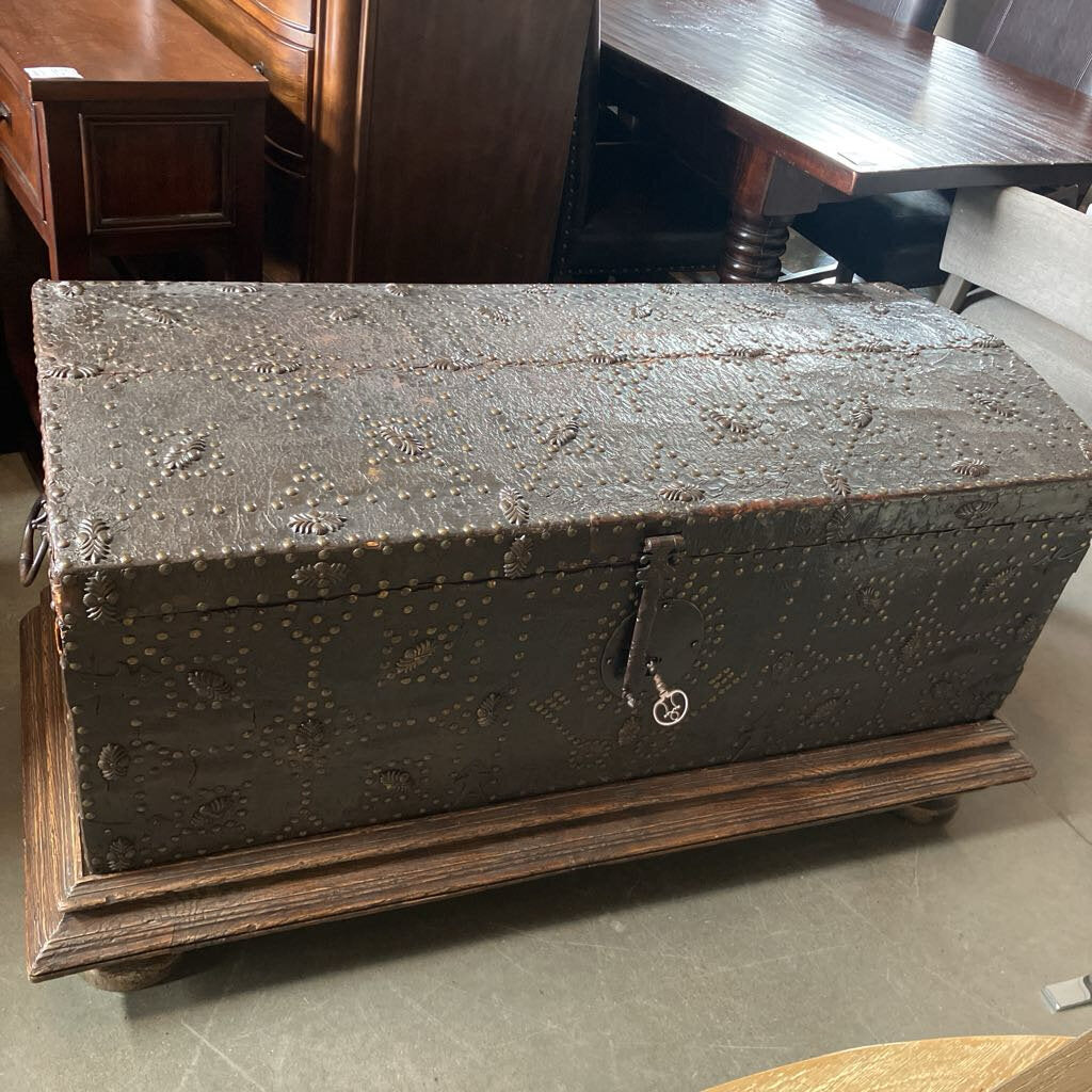17th Century Coffer Trunk W/ Nailhead Detail
