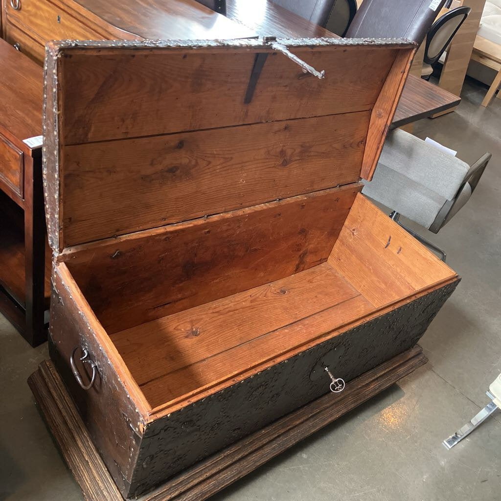 17th Century Coffer Trunk W/ Nailhead Detail