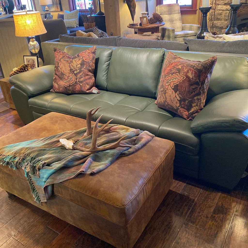 Palliser Furniture Miami Leather Sofa In Bali Basil