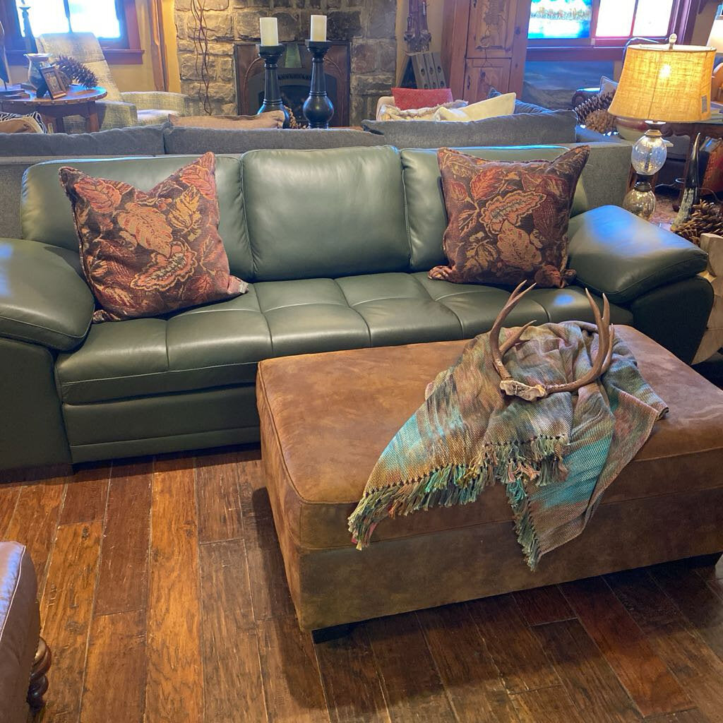 Palliser Furniture Miami Leather Sofa In Bali Basil