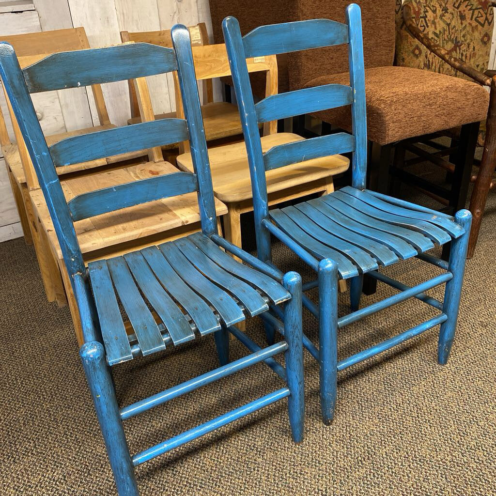 Vintage Blue Chairs - Set Of 2