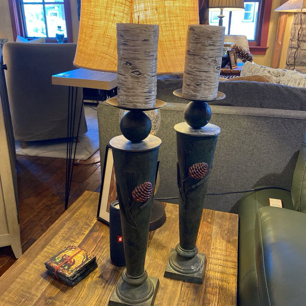 Metal Candle Holders - Set Of 2