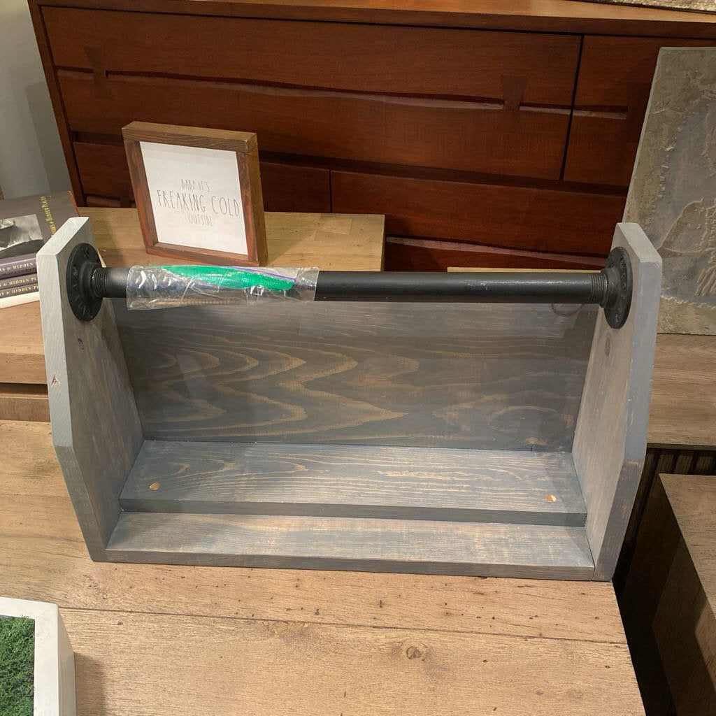 Gray Wash Wood Shelf