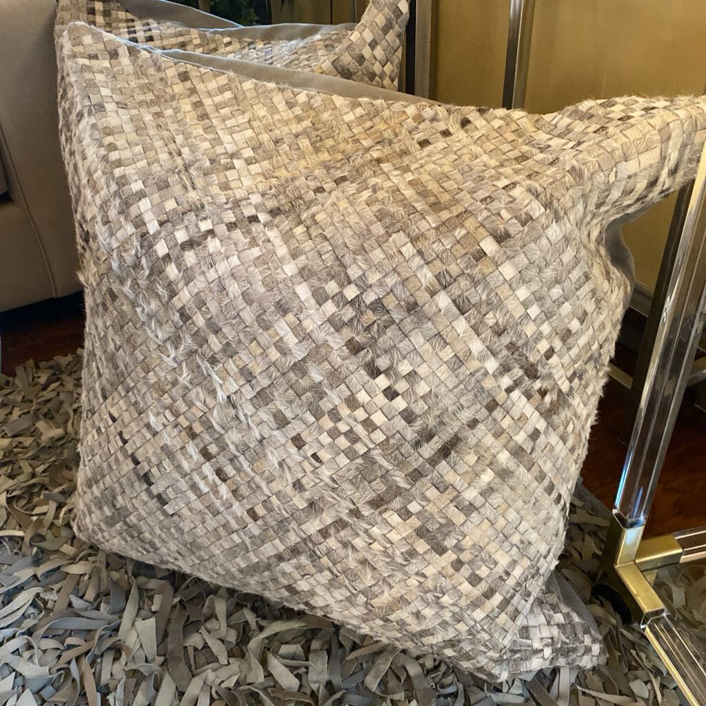 Woven Cowhide Pillow