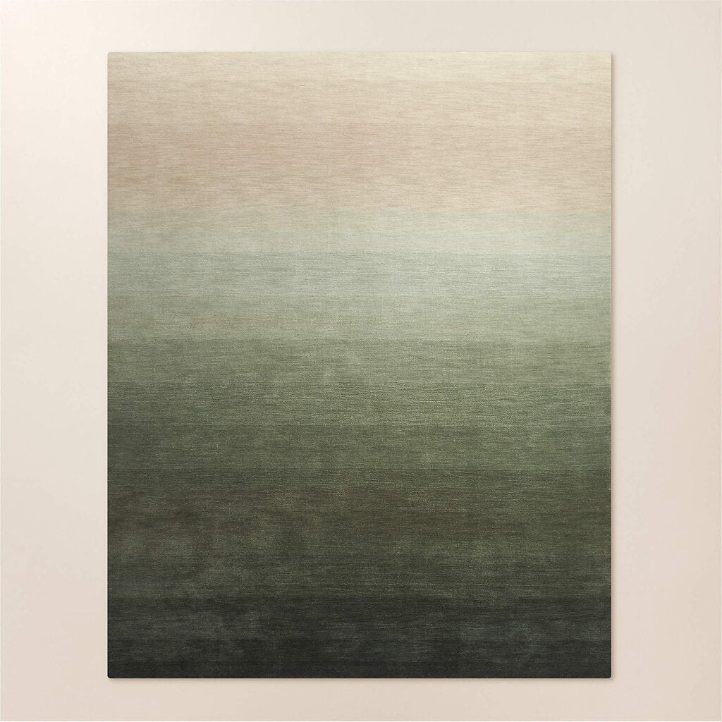 Bicoastal Handwoven Green Wool Area Rug
