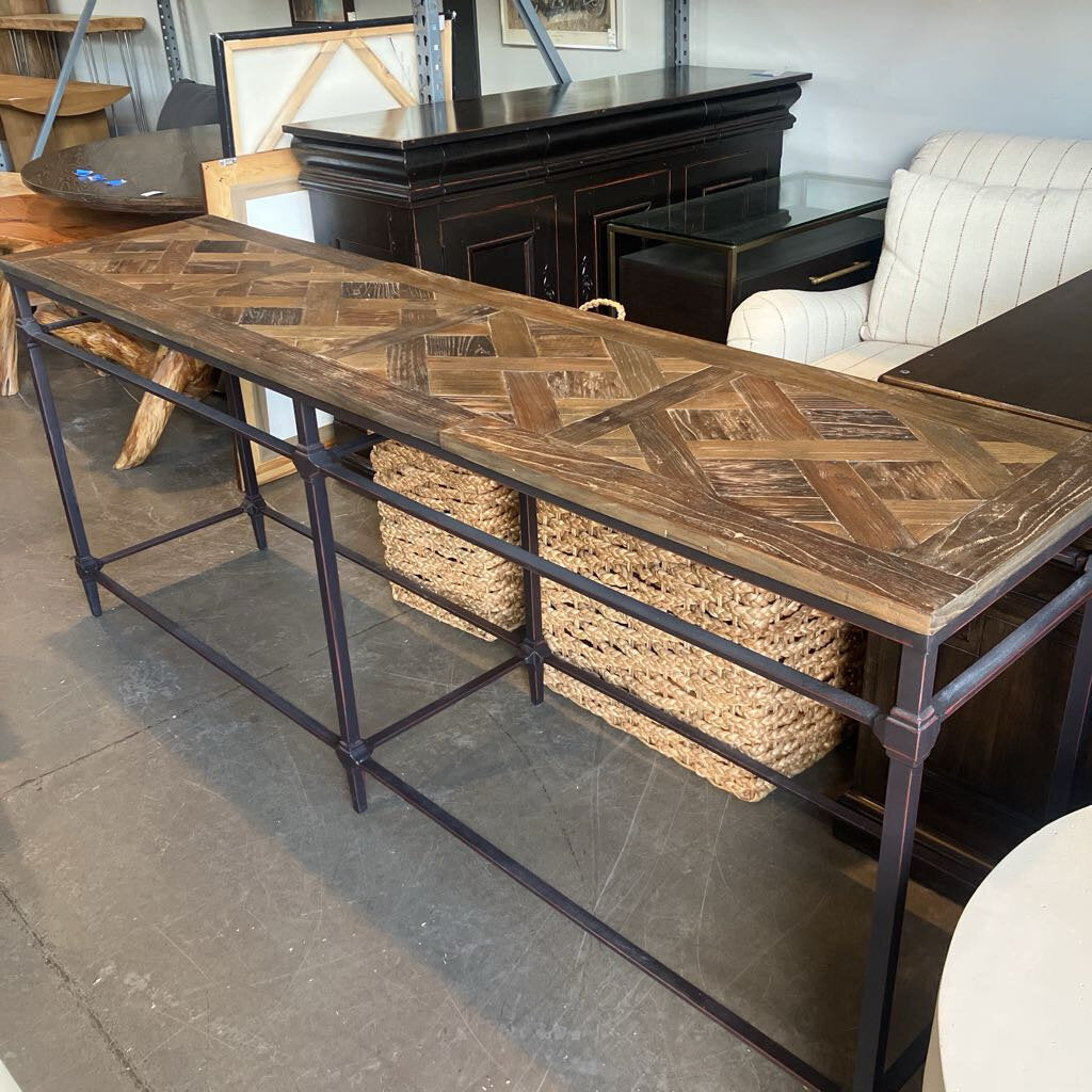Pottery Barn Parquet Reclaimed Wood Console
