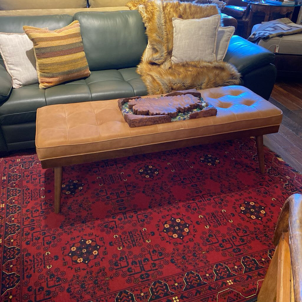 Faux Leather Bench