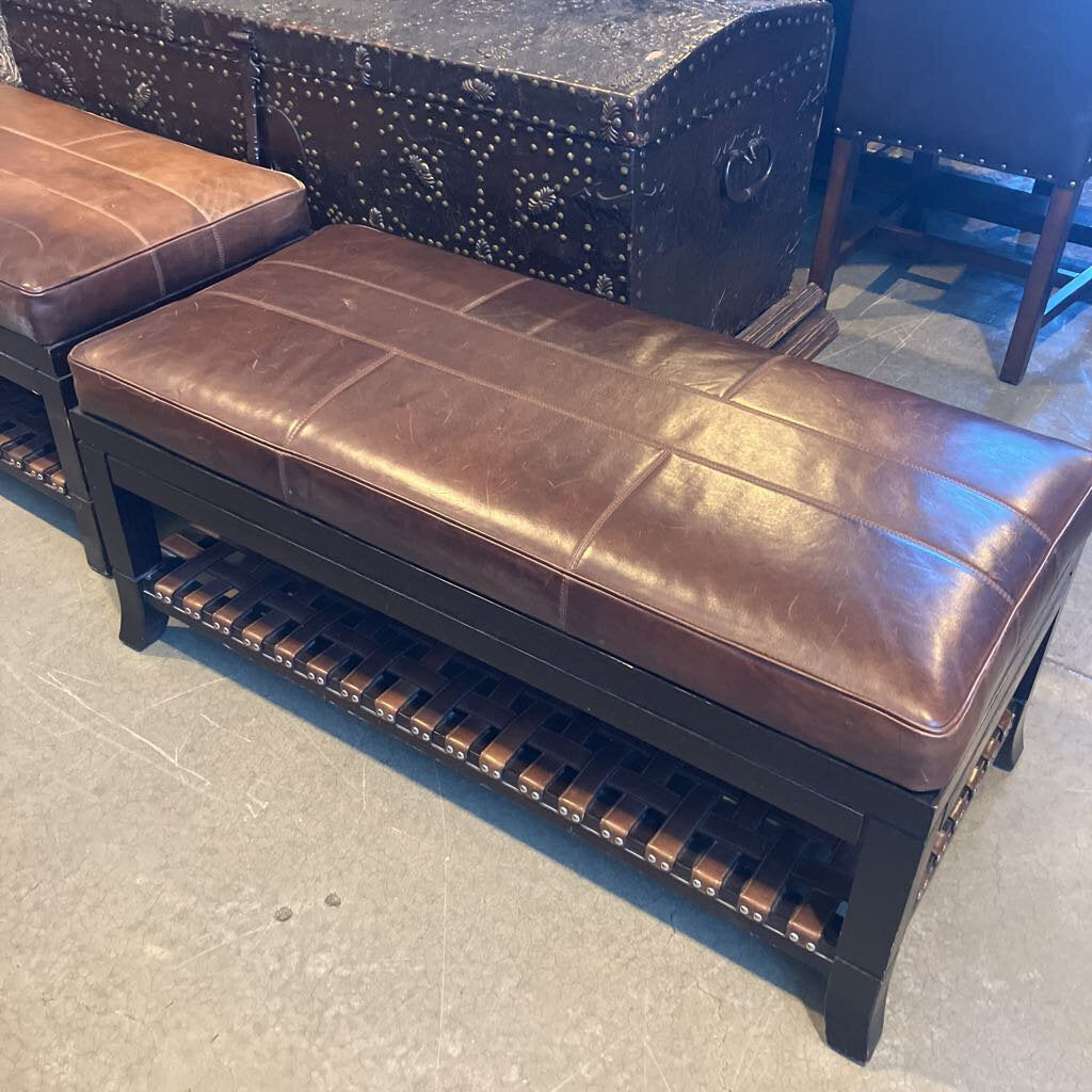 Mulholland Brothers Hardwood & Leather Two- Tierd Bench