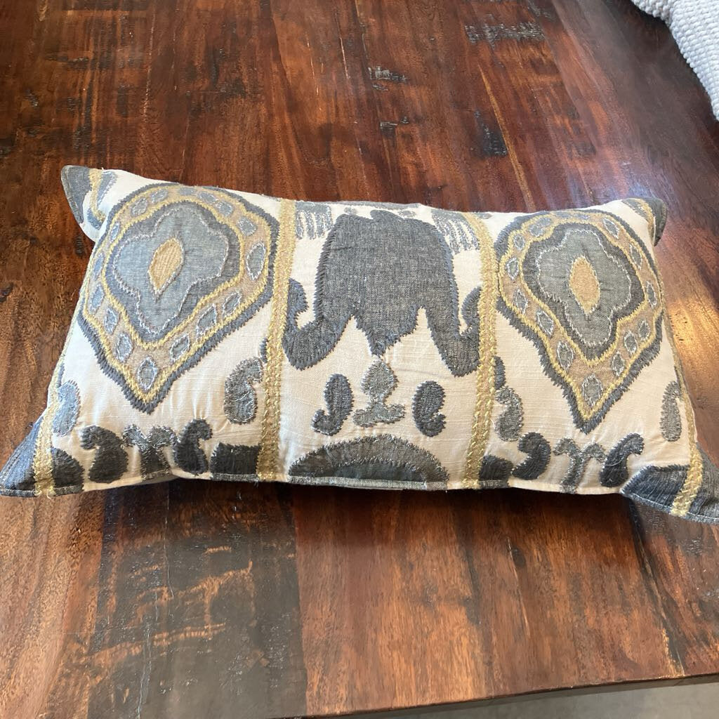 Gold, Grey & White Pillow