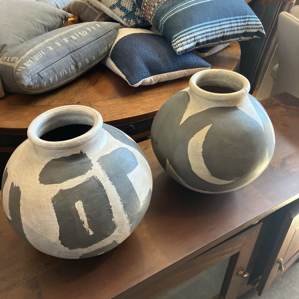 Grey & White Ceramic Vase