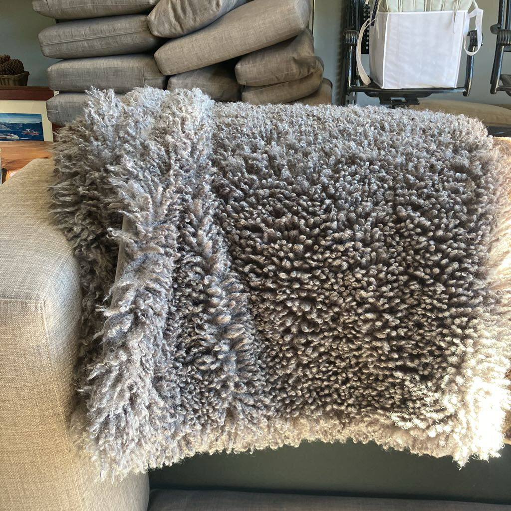 Banana Republic Curly Faux Fur Throw Blanket
