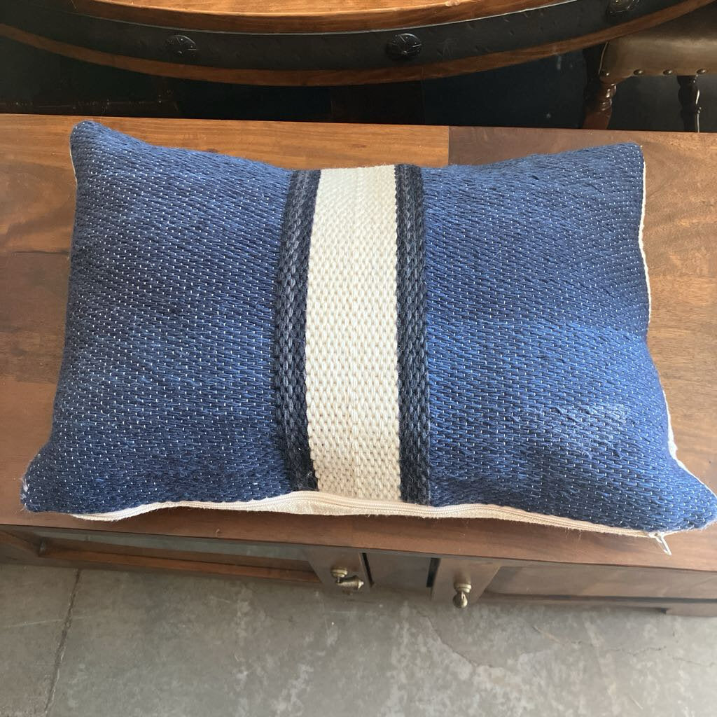 Blue & White Striped Pillow