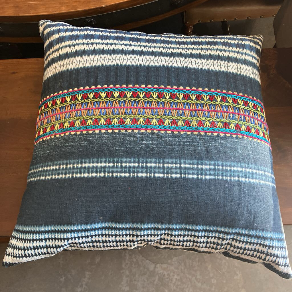 Multicolored Embroidered Pillow