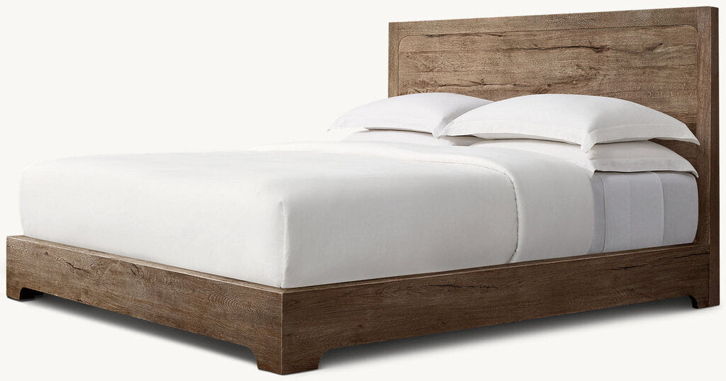 Restoration Hardware Davos Oak Panel King Bed