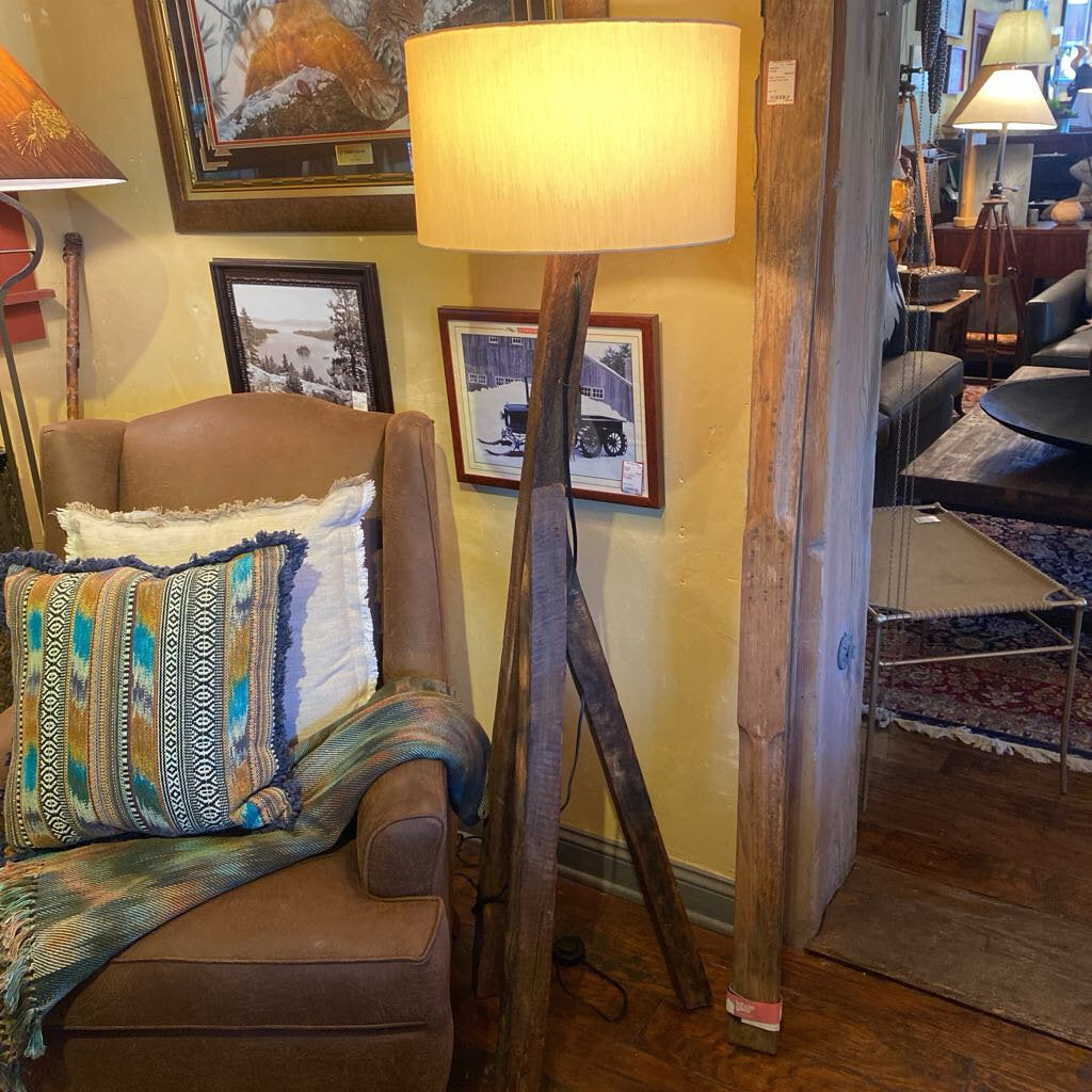 Rustic Wood Floor Lamp