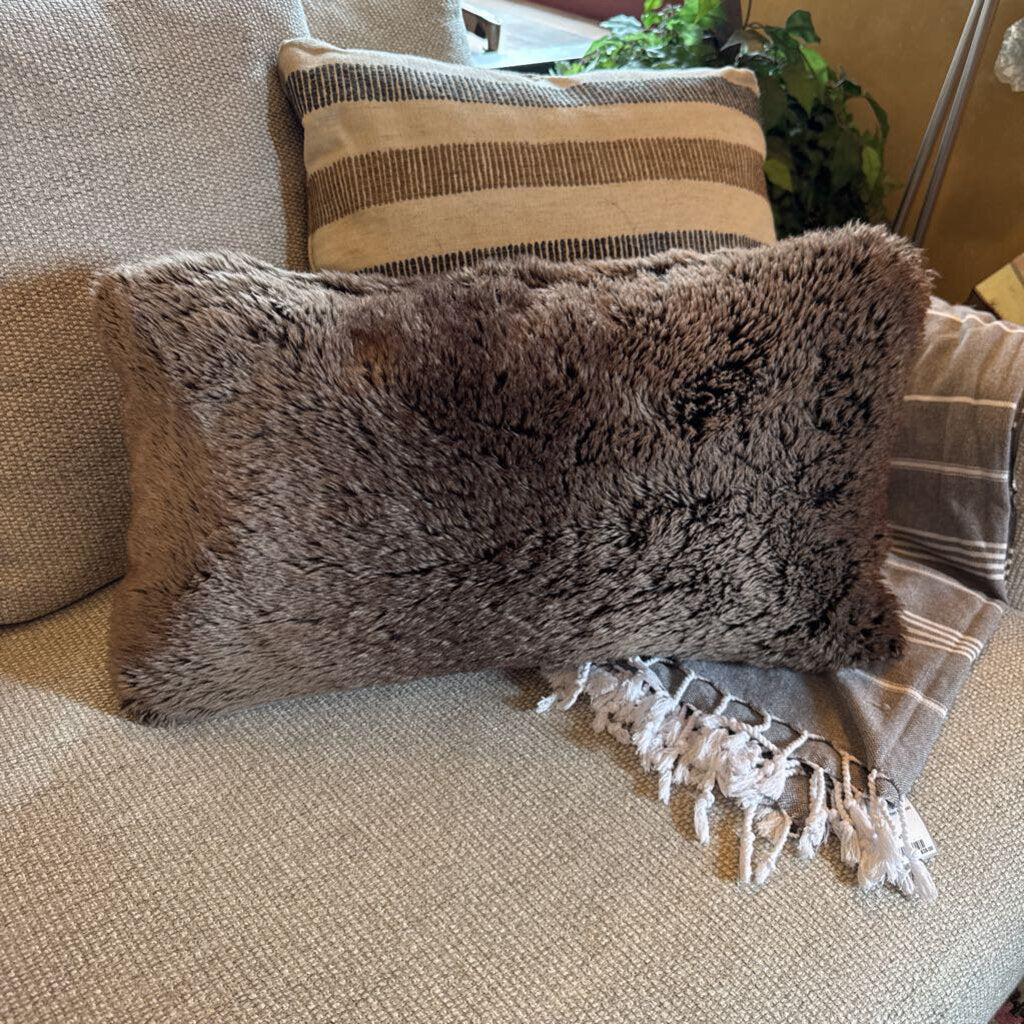 Brown Faux Fur Pillow